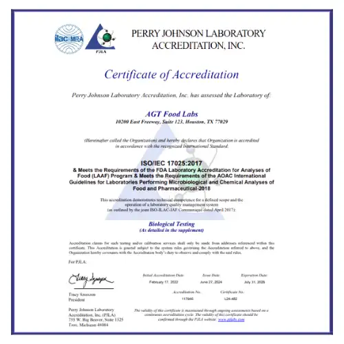 PJLA Food Accreditation