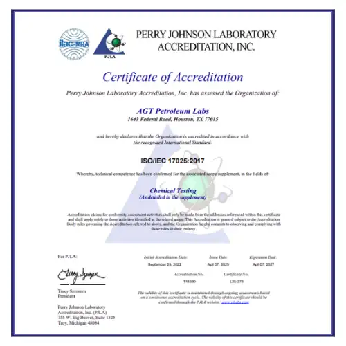 PJLA Petroleum Accreditation