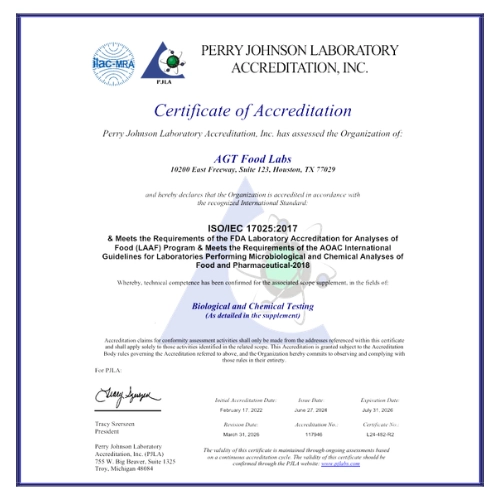 PJLA Food Accreditation